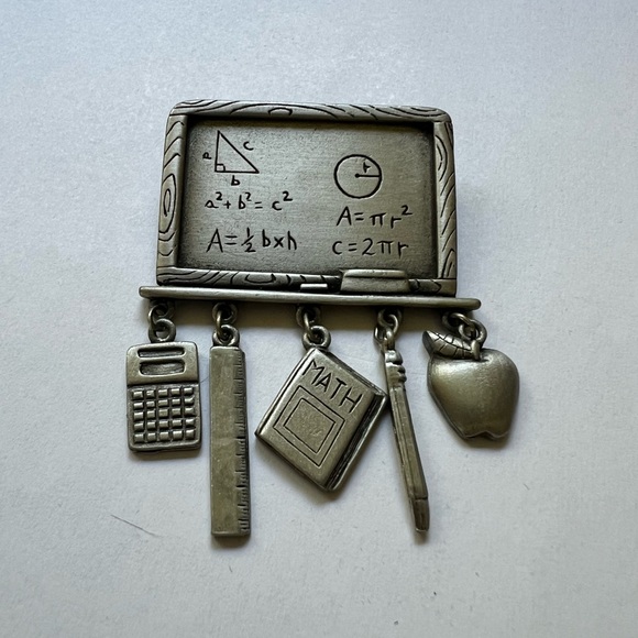 Jonette Jewelry Jewelry - JJ Math Teacher Brooch With Dangling Charms